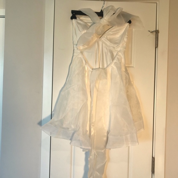 Selfie Leslie Chantilly Tied Shoulder Mini Dress - Picture 2 of 6